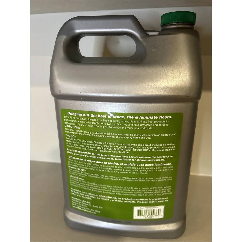 Bona Stone, Tile And Laminate Floor Cleaner, Fresh Scent, 1 Gallon Refill Bottle